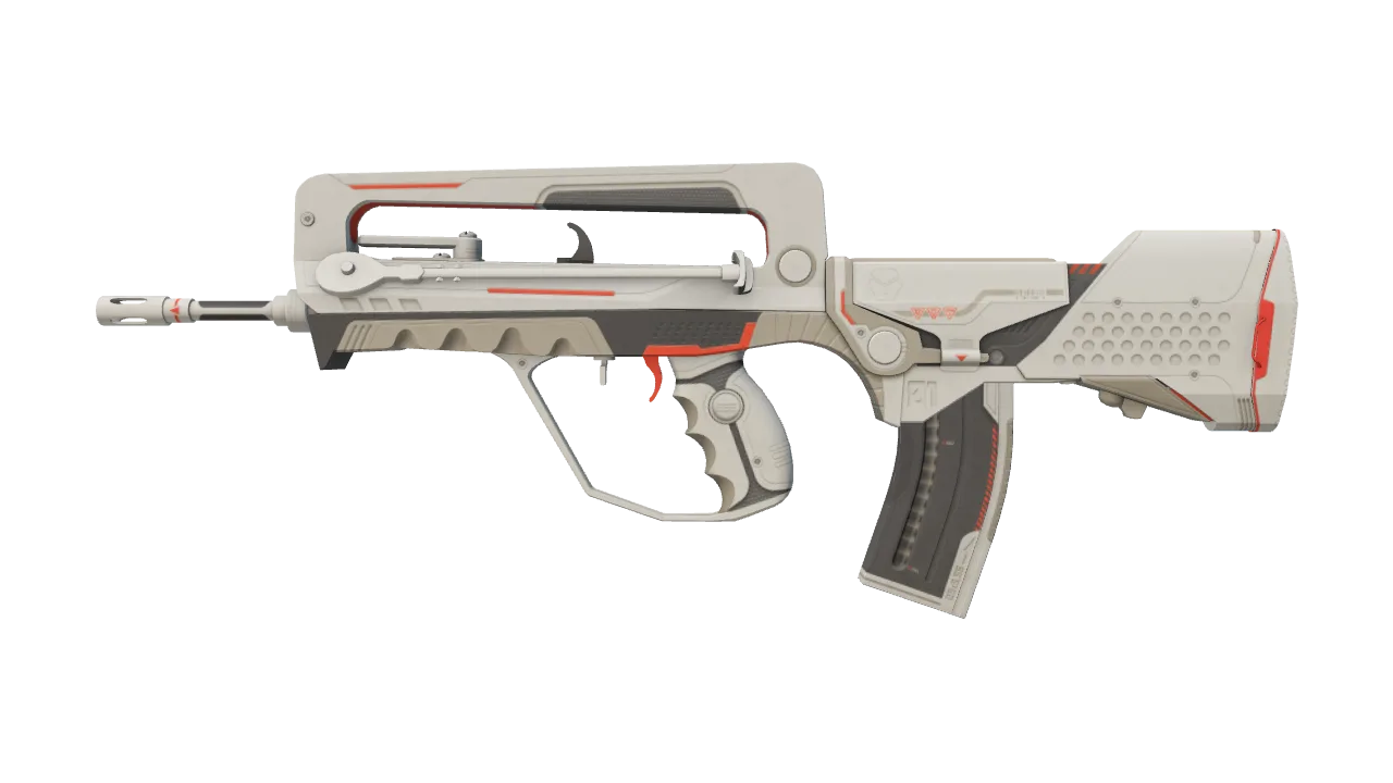 StatTrak™ FAMAS | Mecha Industries (Minimal Wear) — Dust II light, front