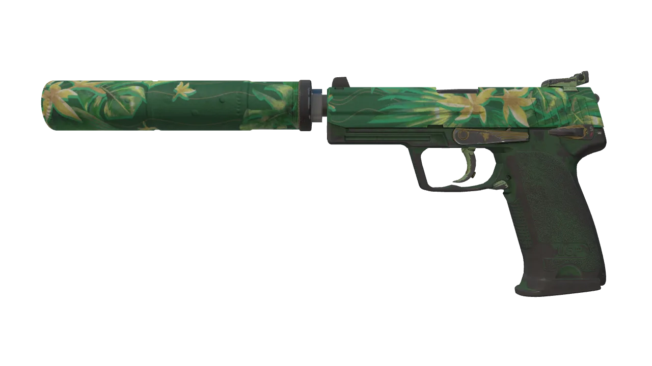 Souvenir USP-S | Tropical Breeze (Battle-Scarred) — Dust II light, front