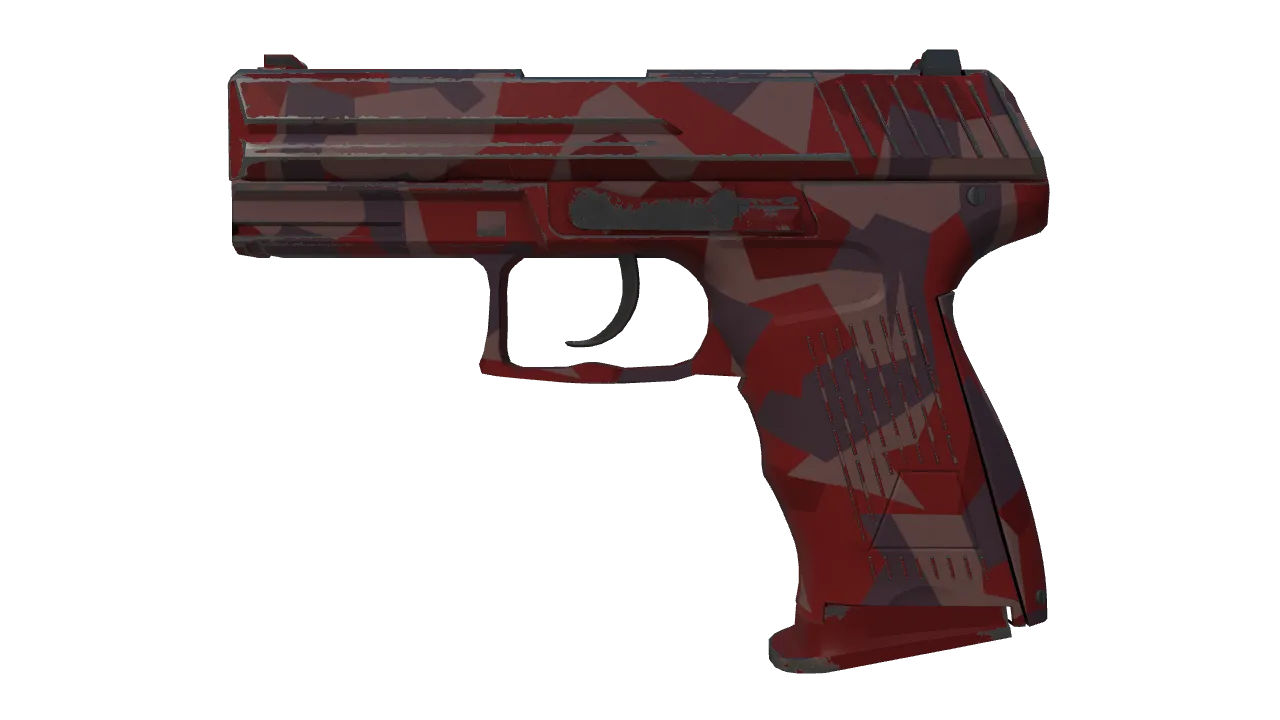 P2000 | Red FragCam (Minimal Wear) — Dust II light, front