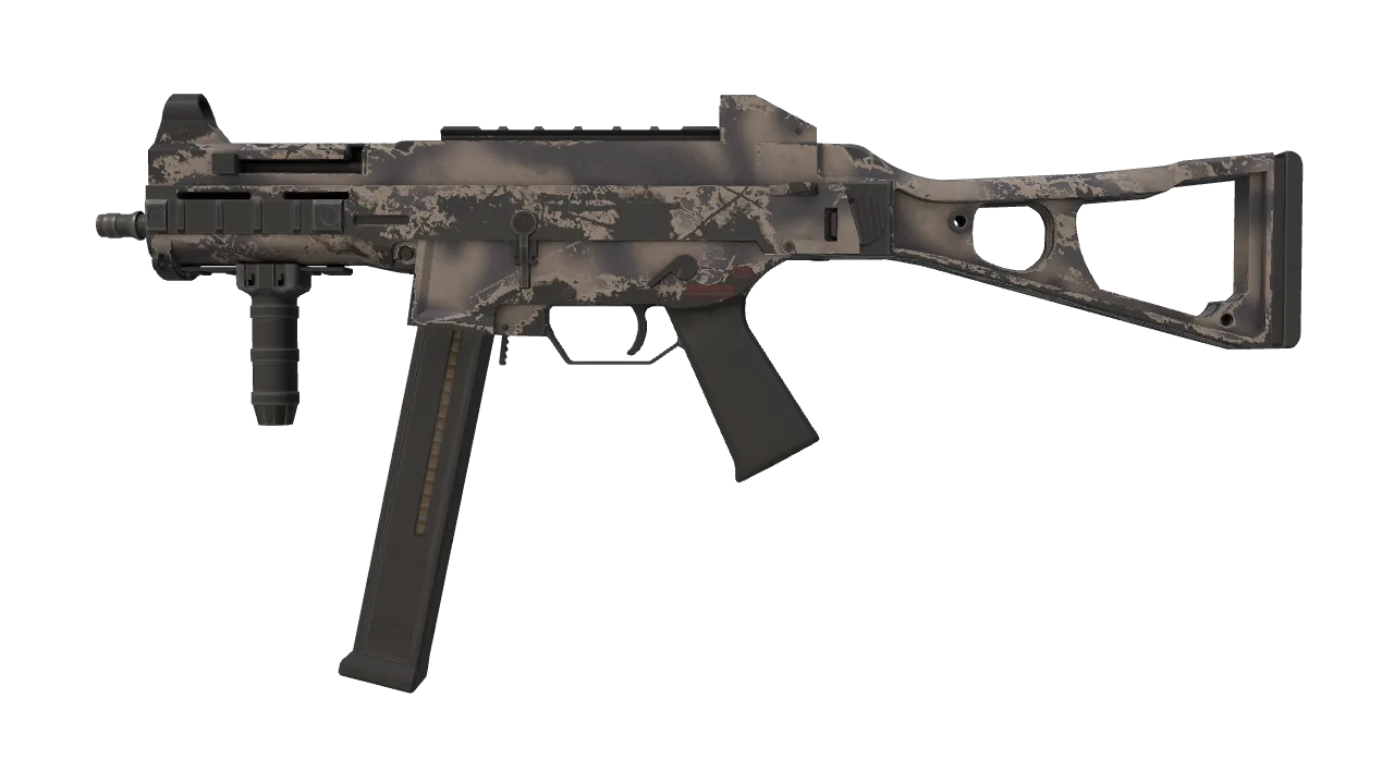 UMP-45 | Scorched (Well-Worn) — Dust II light, front