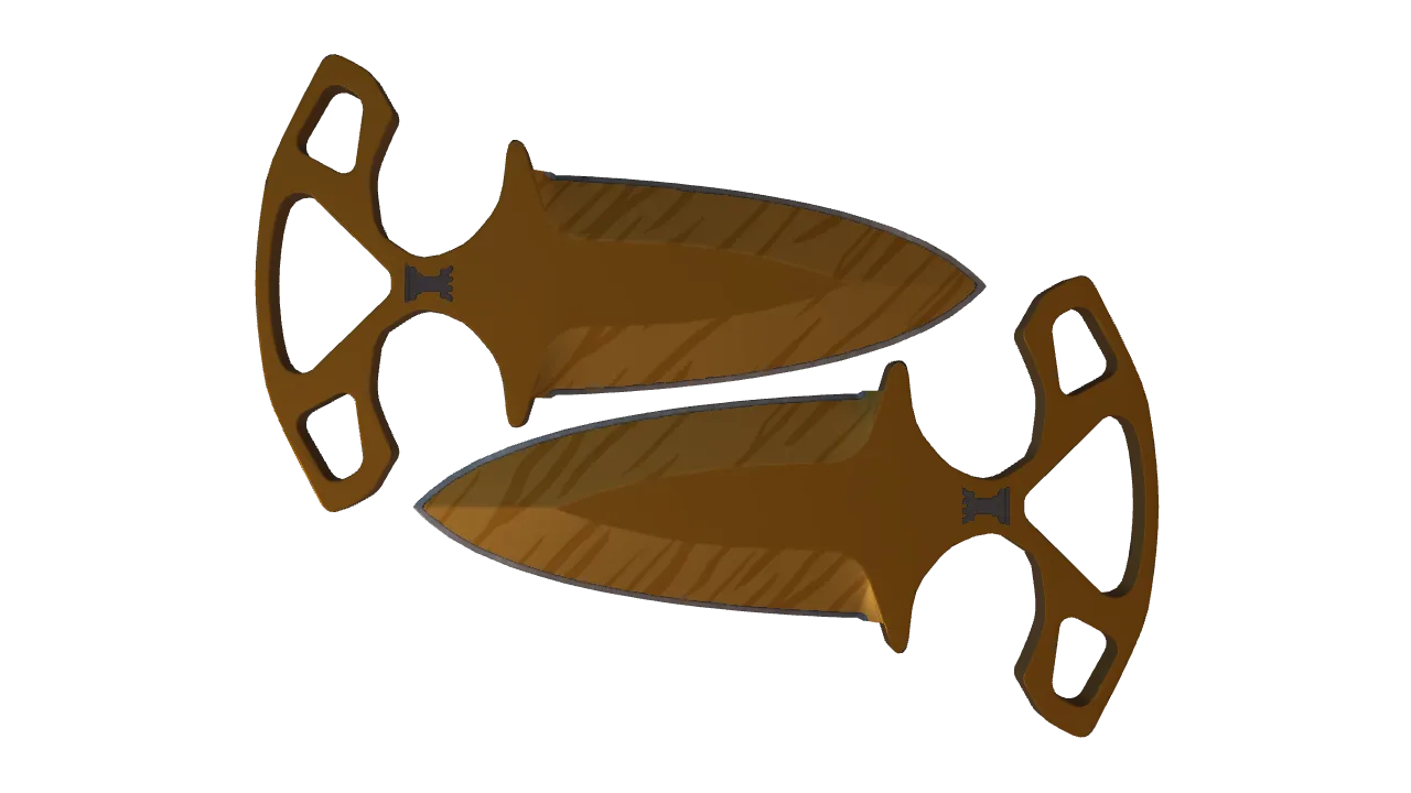 ★ Shadow Daggers | Tiger Tooth (Minimal Wear) — Dust II light, front