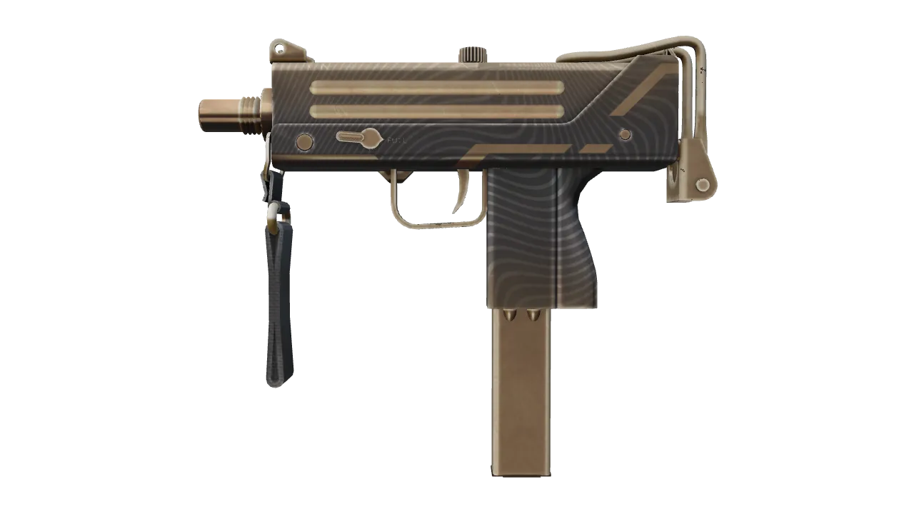 MAC-10 | Echoing Sands (Battle-Scarred) — Dust II light, front