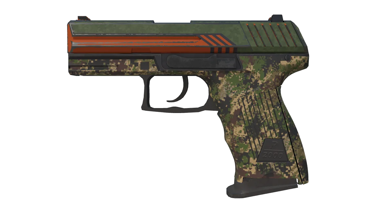 P2000 | Woodsman (Field-Tested) — Dust II light, front