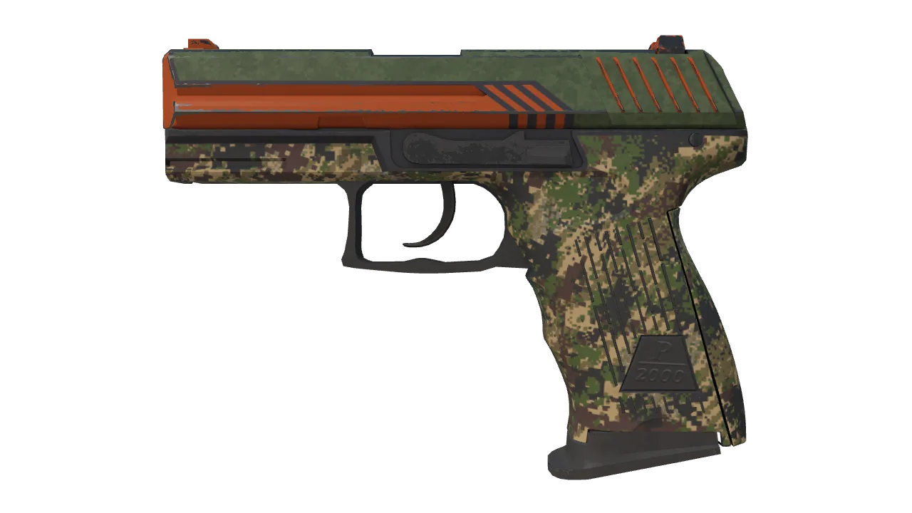 StatTrak™ P2000 | Woodsman (Minimal Wear) — Dust II light, front