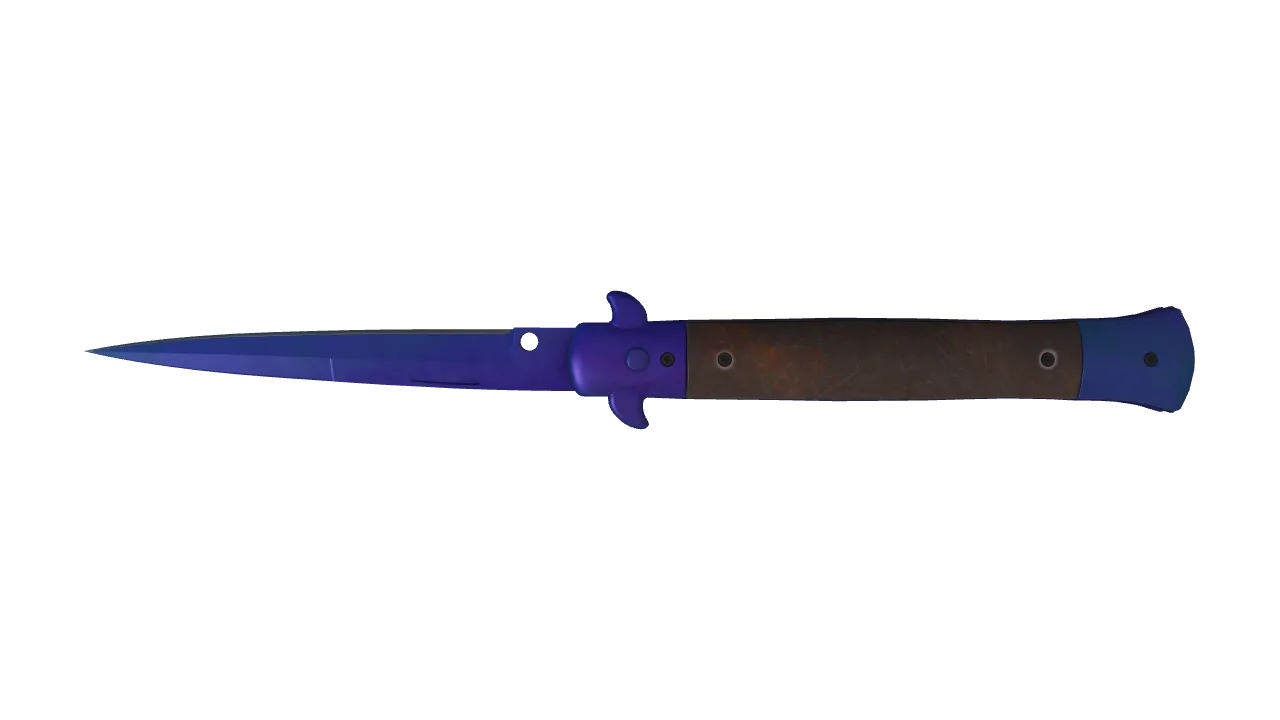 Stiletto Knife | Doppler (Sapphire) seed #105, back