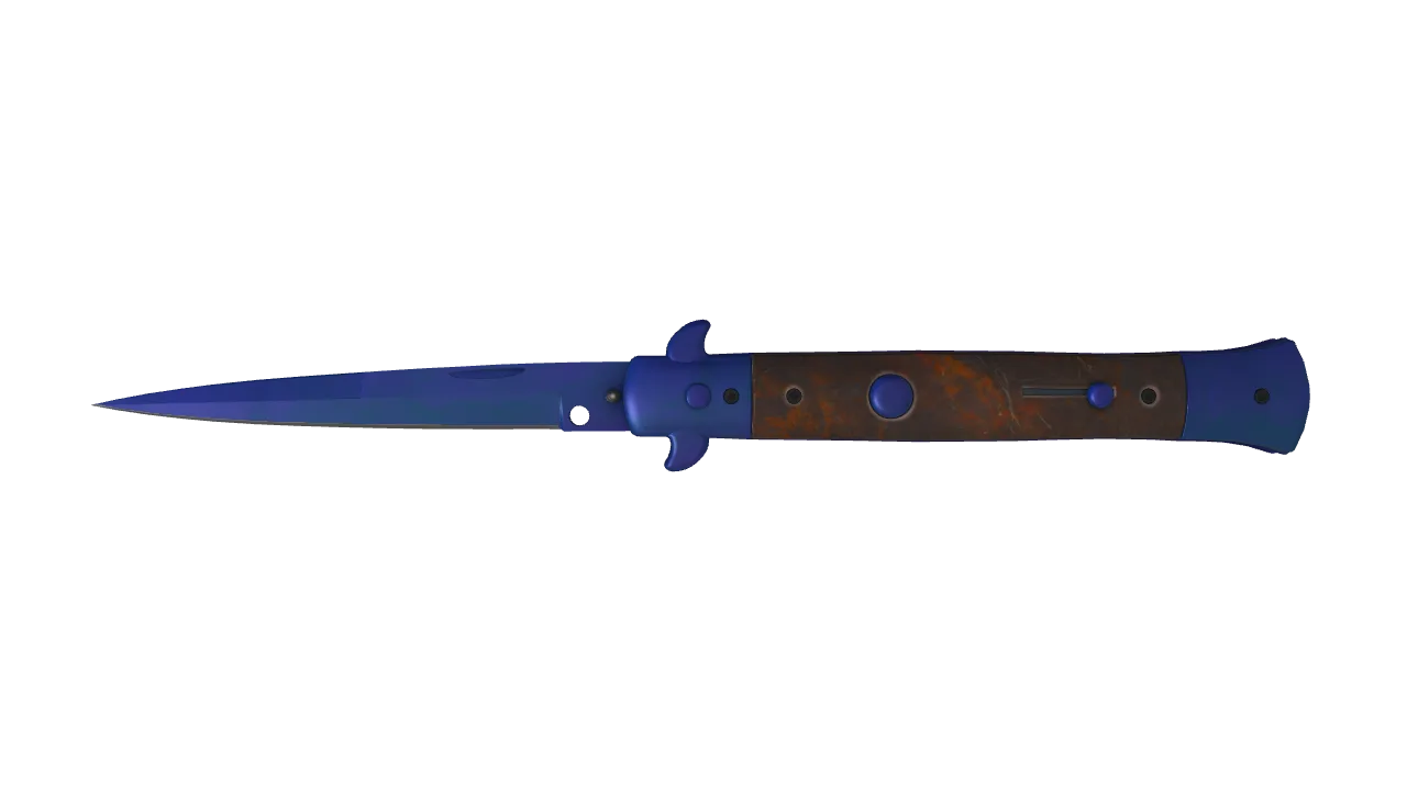 Stiletto Knife | Doppler (Sapphire) seed #105, front