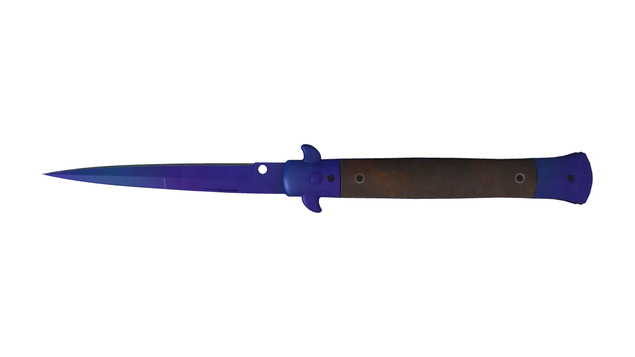 Stiletto Knife | Doppler (Sapphire) seed #110, back