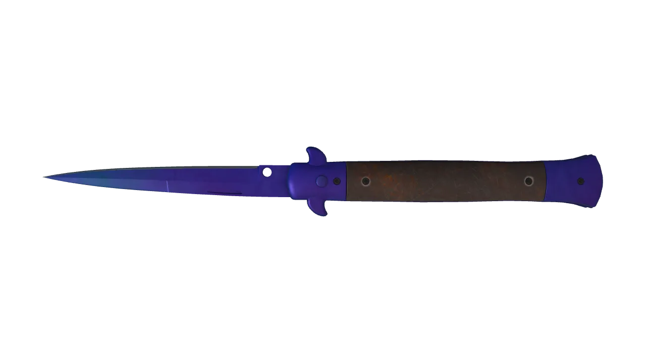 Stiletto Knife | Doppler (Sapphire) seed #121, back