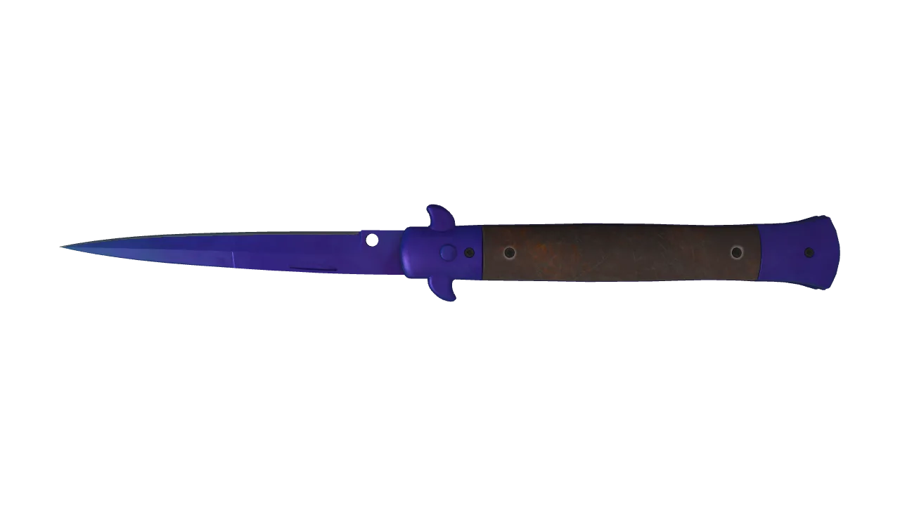 Stiletto Knife | Doppler (Sapphire) seed #124, back