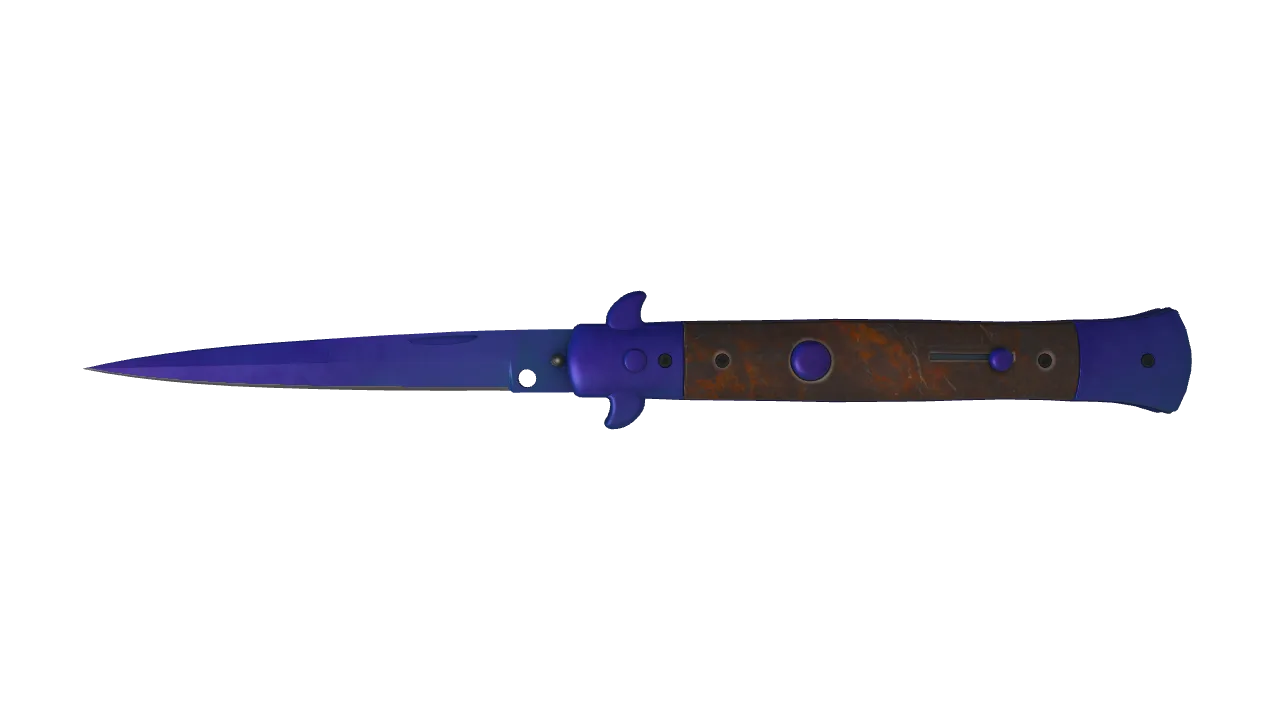 Stiletto Knife | Doppler (Sapphire) seed #136, front