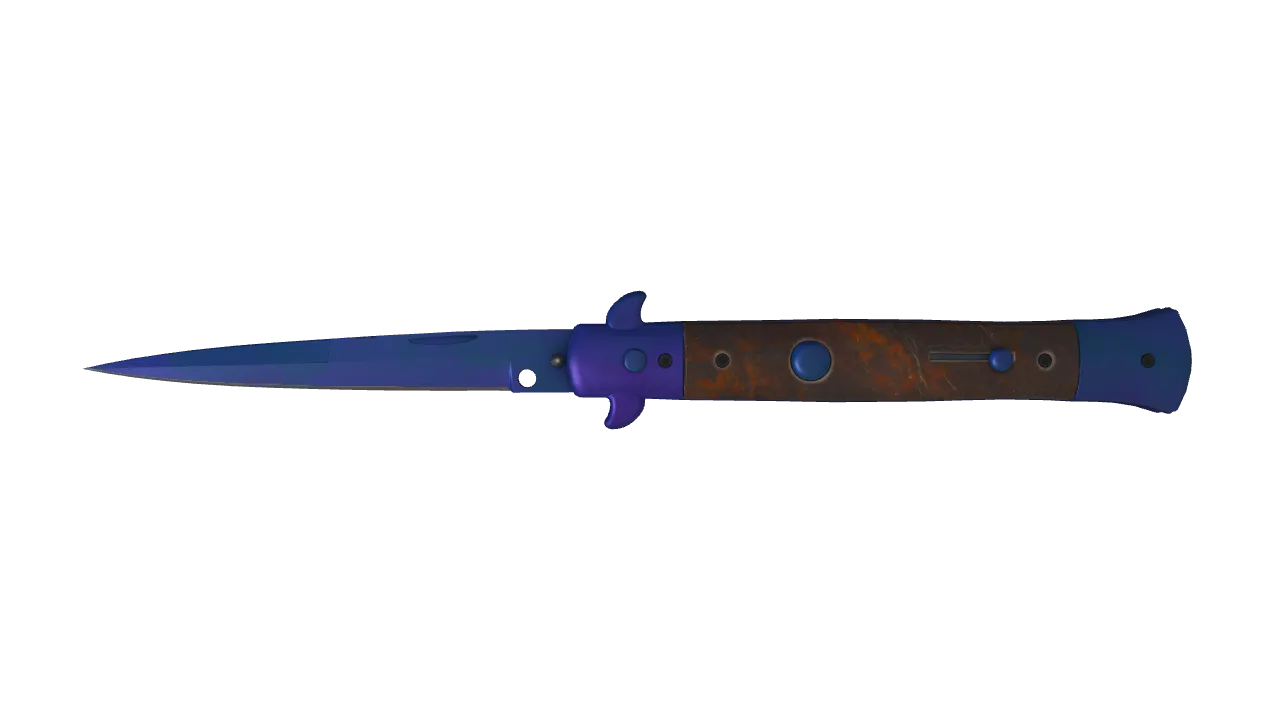 Stiletto Knife | Doppler (Sapphire) seed #146, front