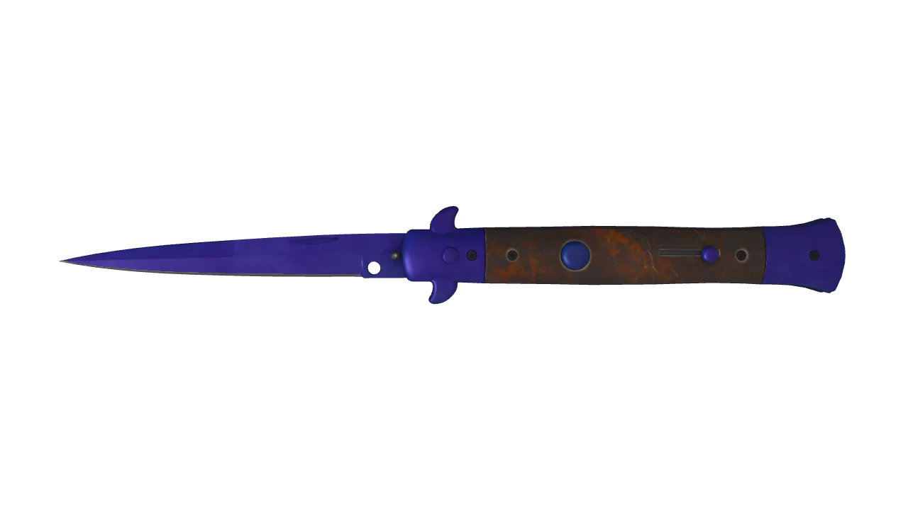 Stiletto Knife | Doppler (Sapphire) seed #147, front