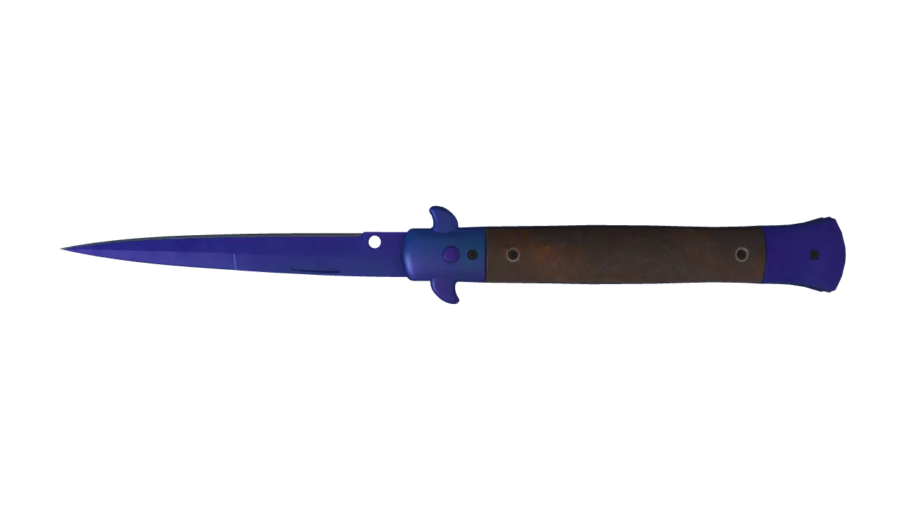 Stiletto Knife | Doppler (Sapphire) seed #158, back
