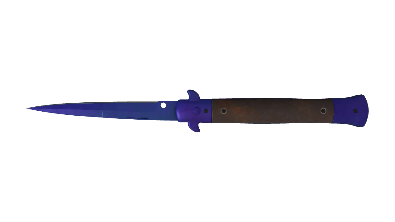 Stiletto Knife | Doppler (Sapphire) seed #186, back