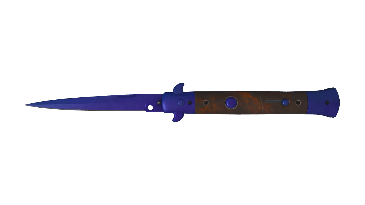 Stiletto Knife | Doppler (Sapphire) seed #197, front