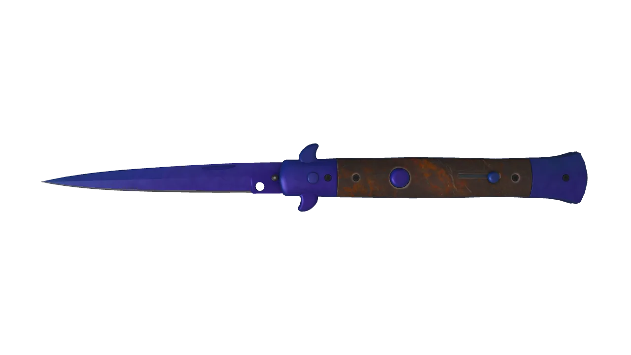 Stiletto Knife | Doppler (Sapphire) seed #198, front