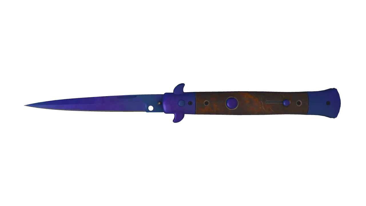 Stiletto Knife | Doppler (Sapphire) seed #232, front