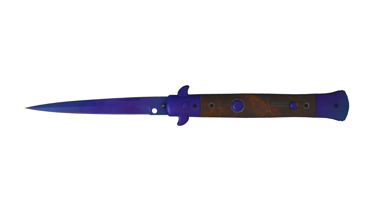 Stiletto Knife | Doppler (Sapphire) seed #235, front