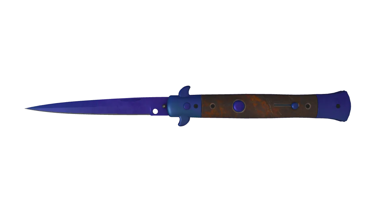Stiletto Knife | Doppler (Sapphire) seed #252, front