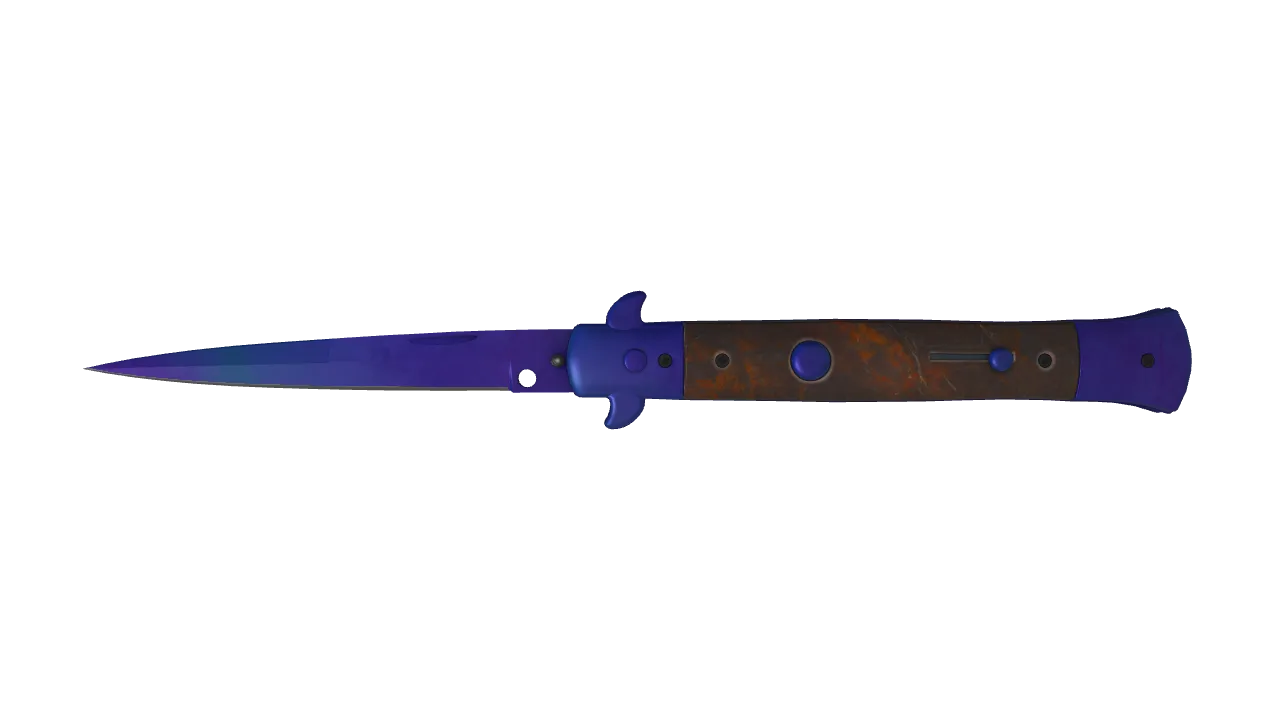 Stiletto Knife | Doppler (Sapphire) seed #254, front