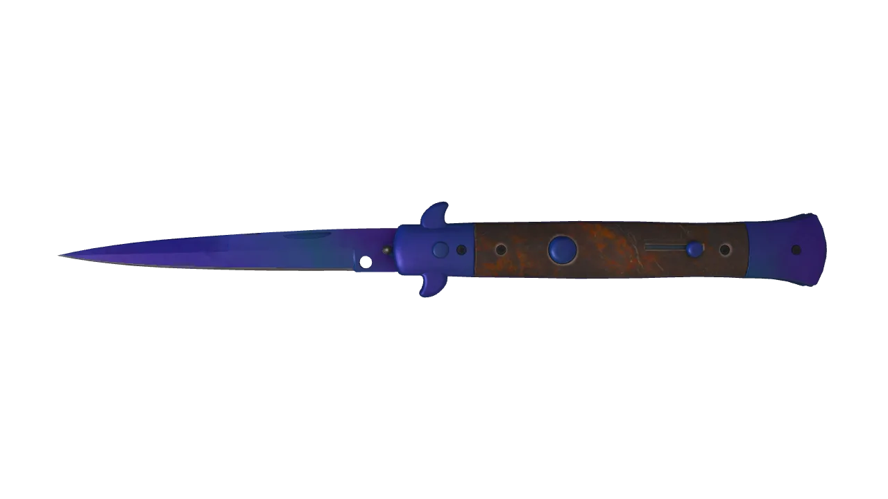 Stiletto Knife | Doppler (Sapphire) seed #255, front