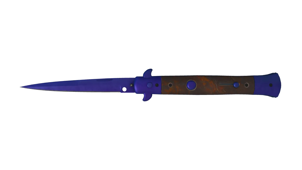 Stiletto Knife | Doppler (Sapphire) seed #275, front