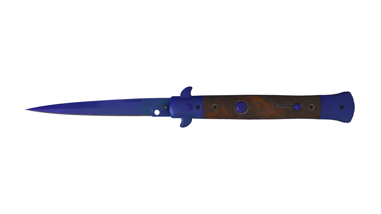 Stiletto Knife | Doppler (Sapphire) seed #278, front