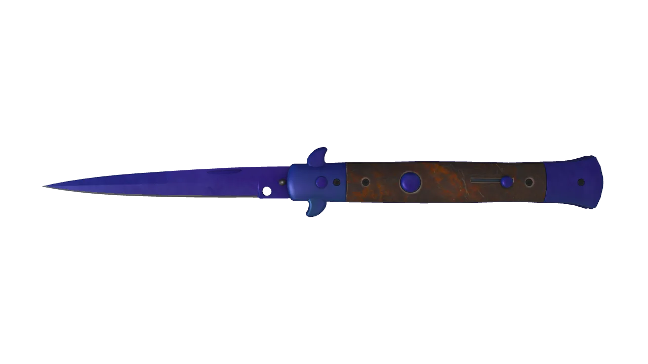 Stiletto Knife | Doppler (Sapphire) seed #281, front