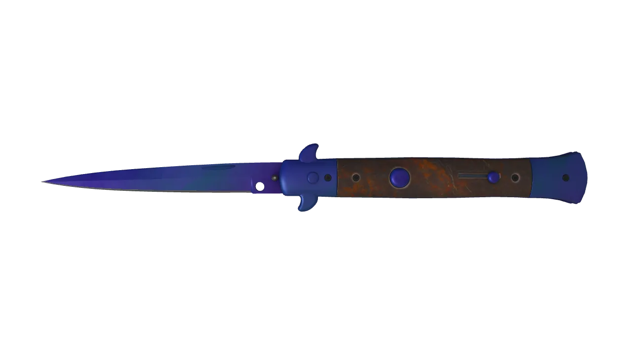 Stiletto Knife | Doppler (Sapphire) seed #282, front