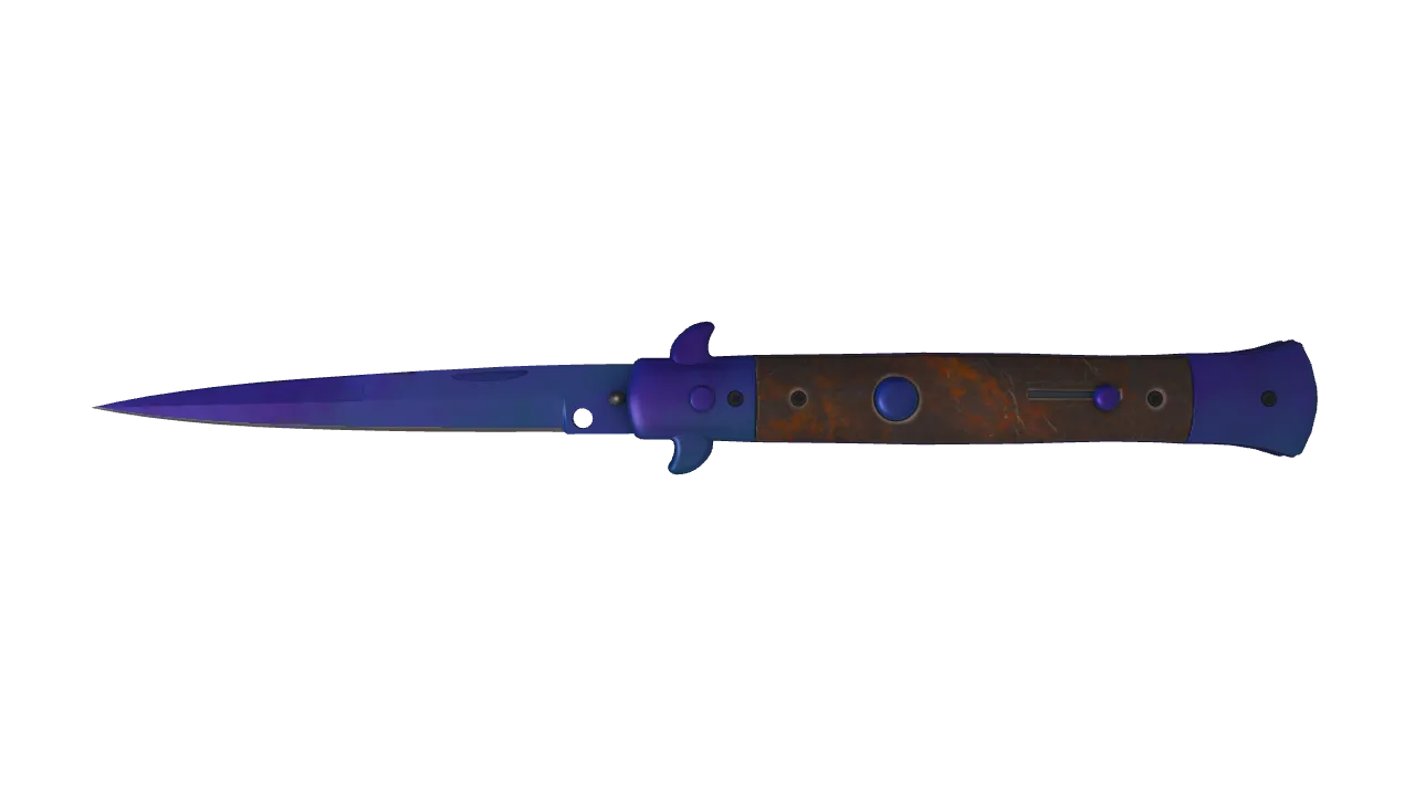 Stiletto Knife | Doppler (Sapphire) seed #306, front