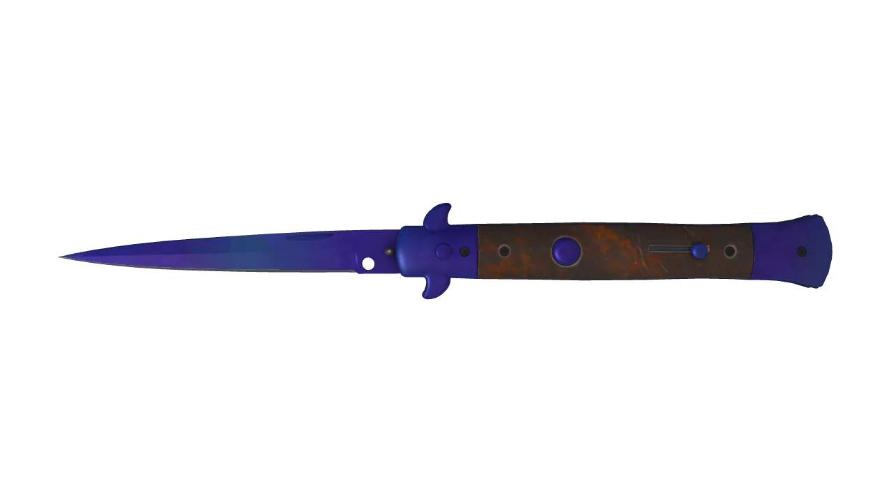 Stiletto Knife | Doppler (Sapphire) seed #311, front