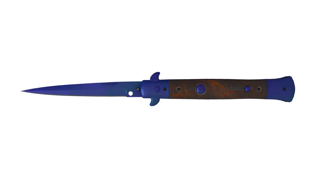 Stiletto Knife | Doppler (Sapphire) seed #396, front