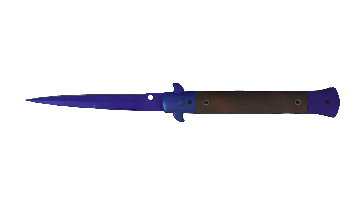 Stiletto Knife | Doppler (Sapphire) seed #420, back