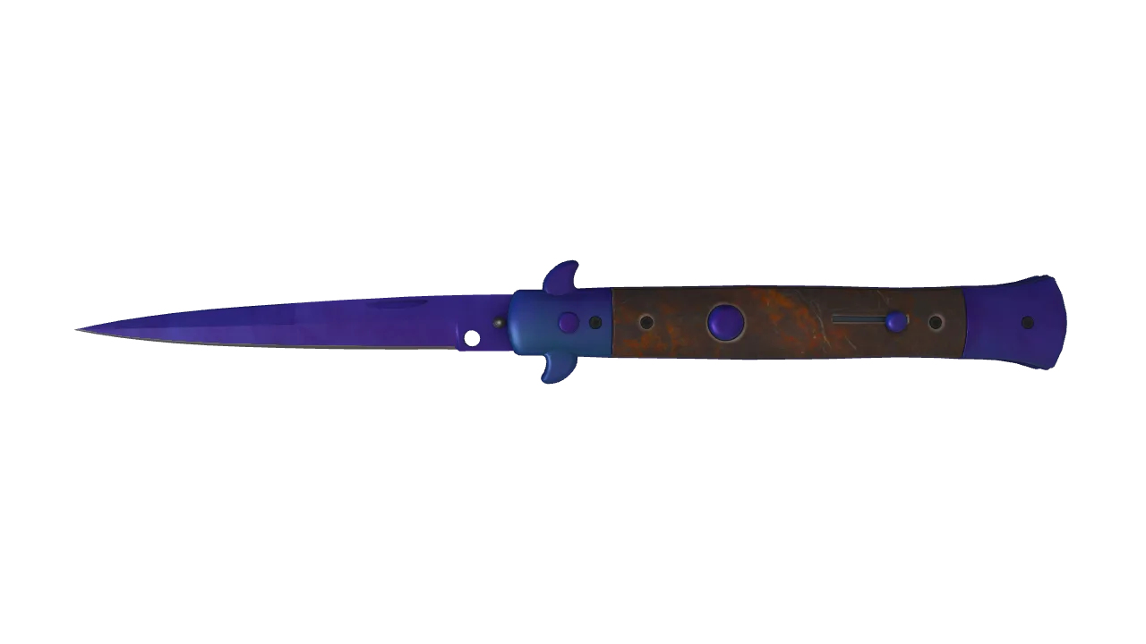 Stiletto Knife | Doppler (Sapphire) seed #426, front