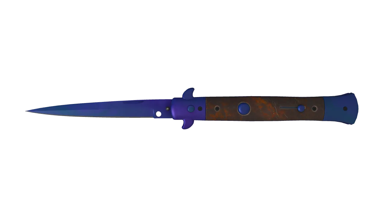 Stiletto Knife | Doppler (Sapphire) seed #452, front