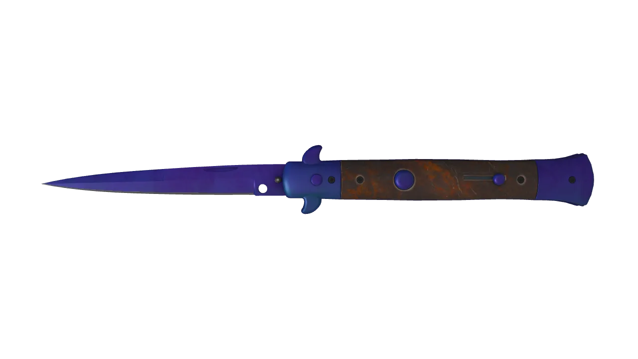 Stiletto Knife | Doppler (Sapphire) seed #503, front