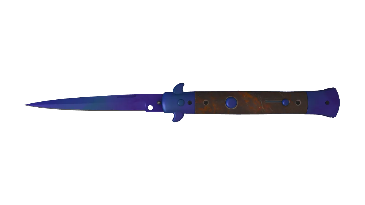 Stiletto Knife | Doppler (Sapphire) seed #508, front