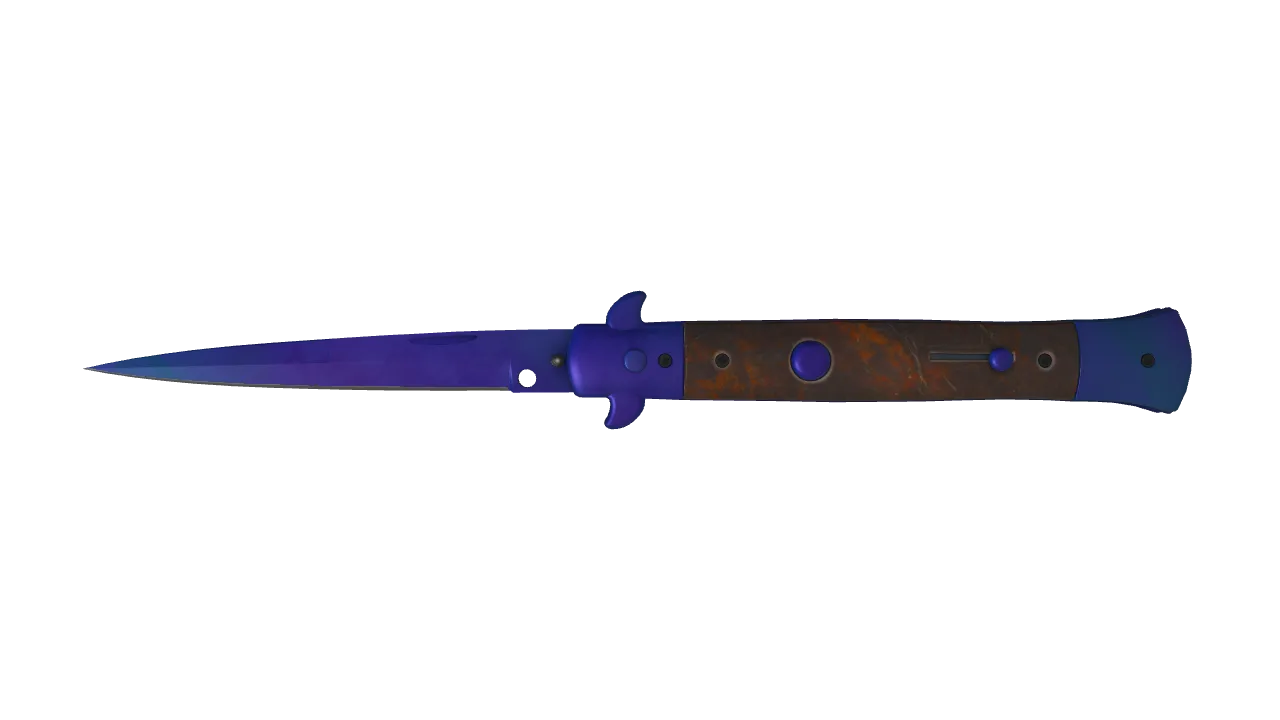 Stiletto Knife | Doppler (Sapphire) seed #548, front