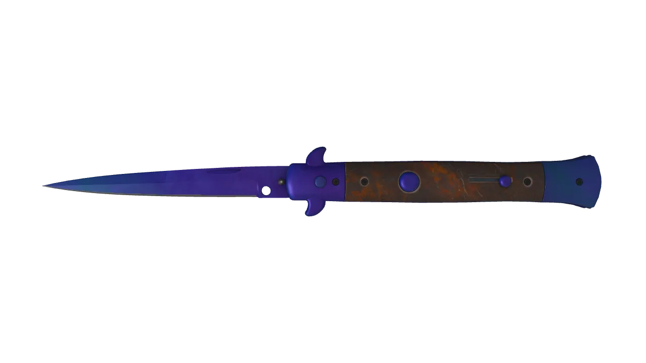 Stiletto Knife | Doppler (Sapphire) seed #589, front