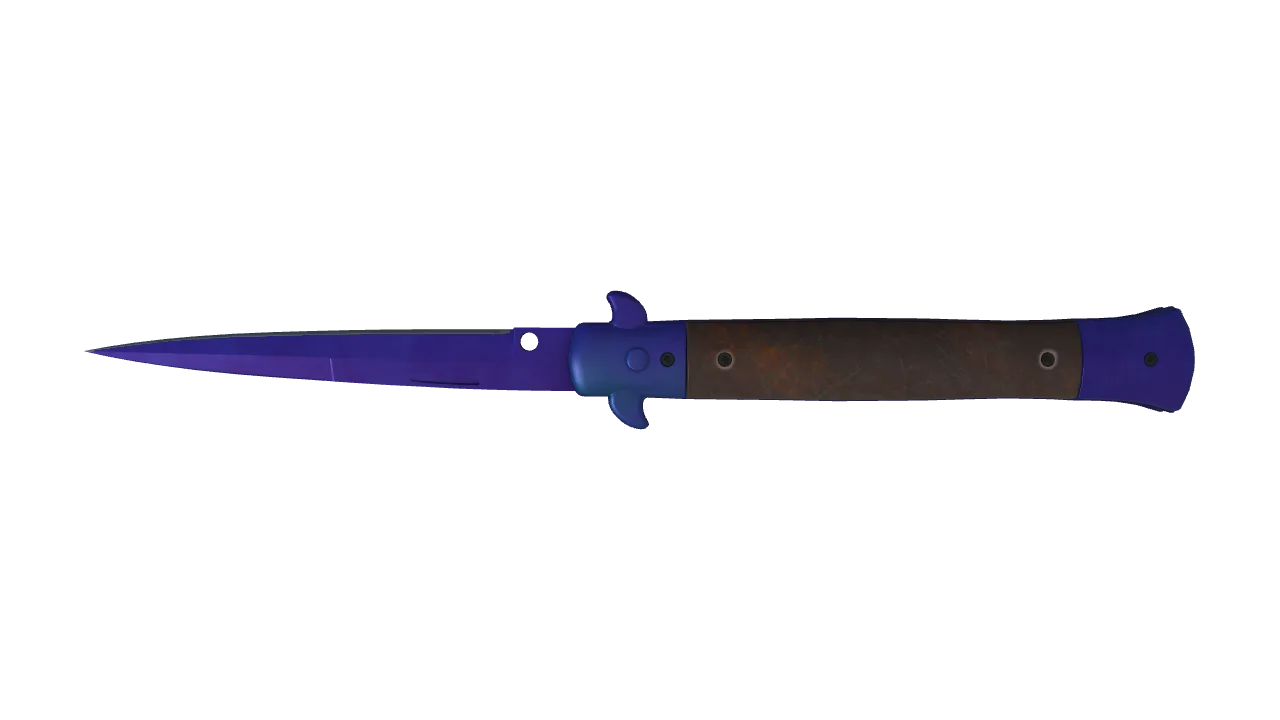 Stiletto Knife | Doppler (Sapphire) seed #602, back