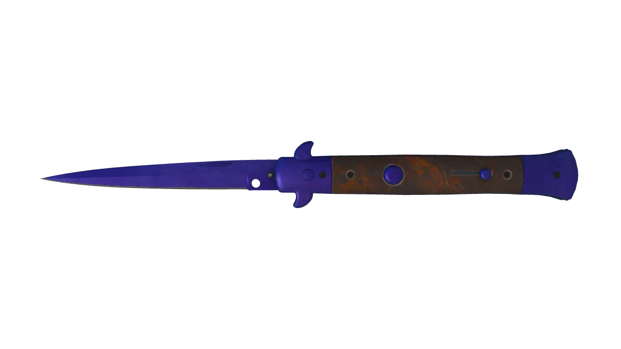 Stiletto Knife | Doppler (Sapphire) seed #623, front
