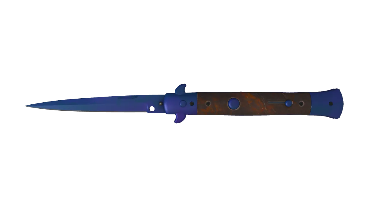 Stiletto Knife | Doppler (Sapphire) seed #651, front