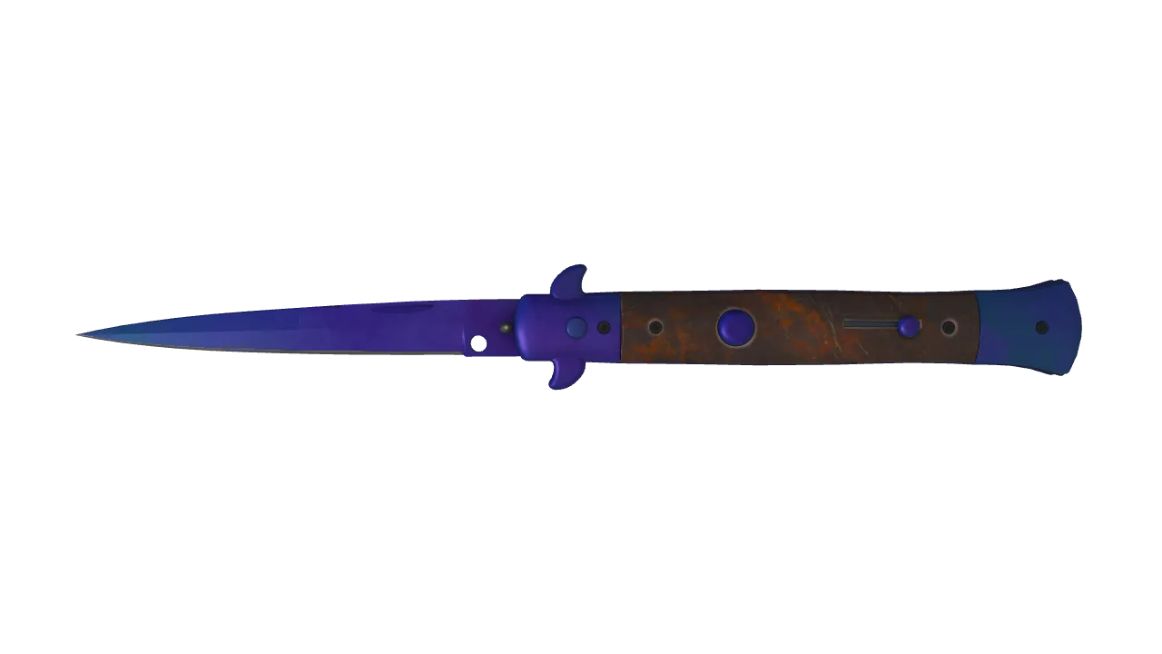 Stiletto Knife | Doppler (Sapphire) seed #656, front