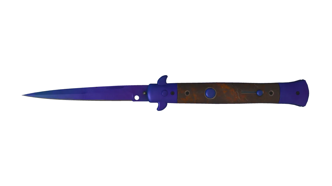 Stiletto Knife | Doppler (Sapphire) seed #659, front