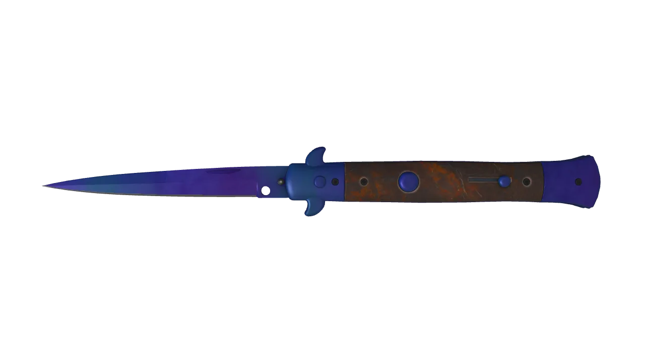 Stiletto Knife | Doppler (Sapphire) seed #663, front