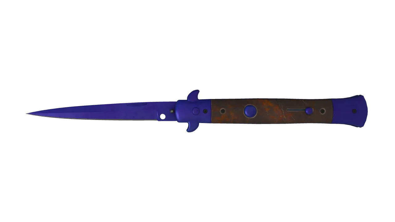 Stiletto Knife | Doppler (Sapphire) seed #668, front