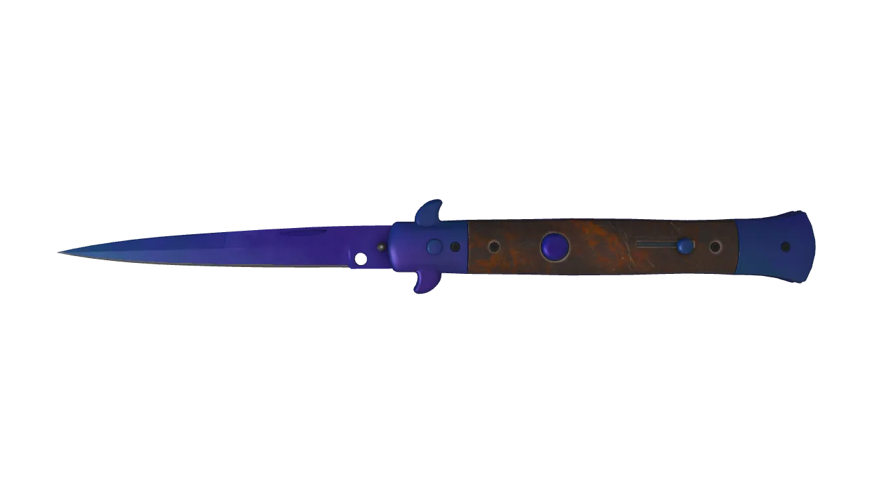 Stiletto Knife | Doppler (Sapphire) seed #683, front