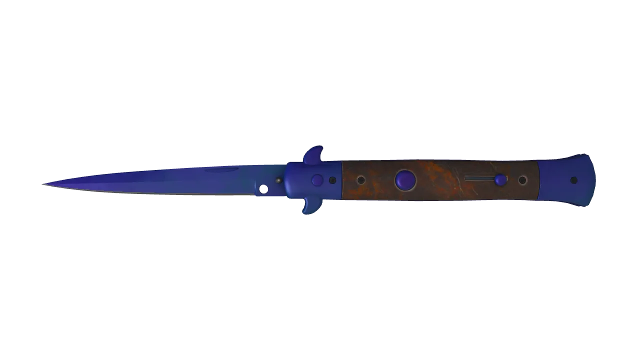 Stiletto Knife | Doppler (Sapphire) seed #690, front