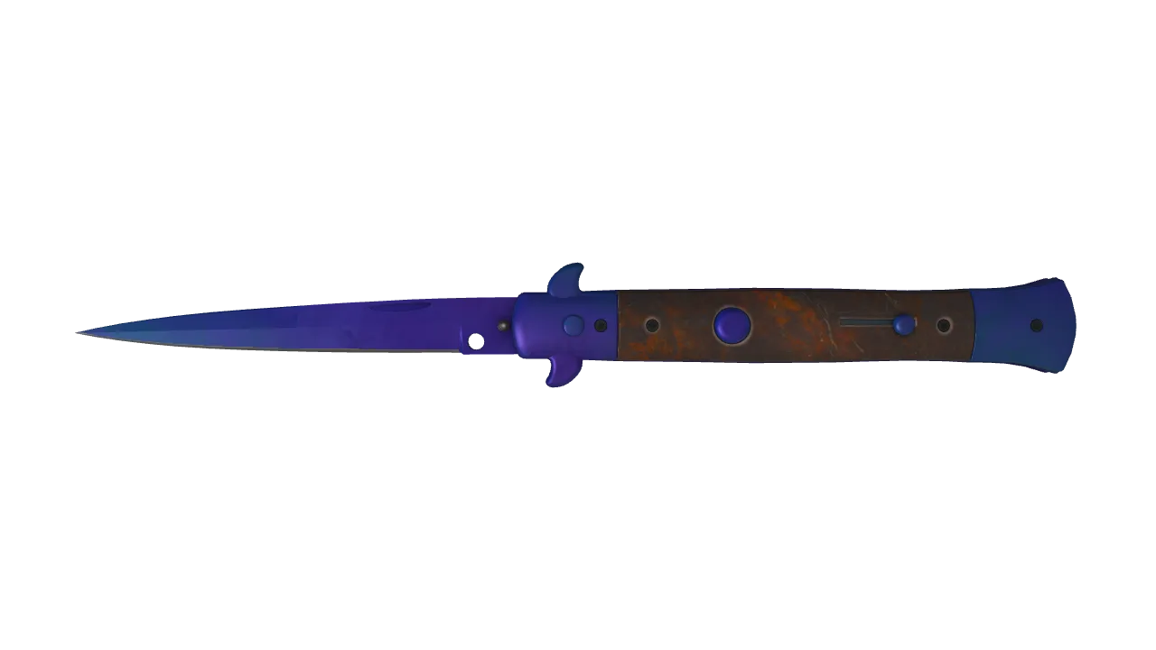 Stiletto Knife | Doppler (Sapphire) seed #696, front