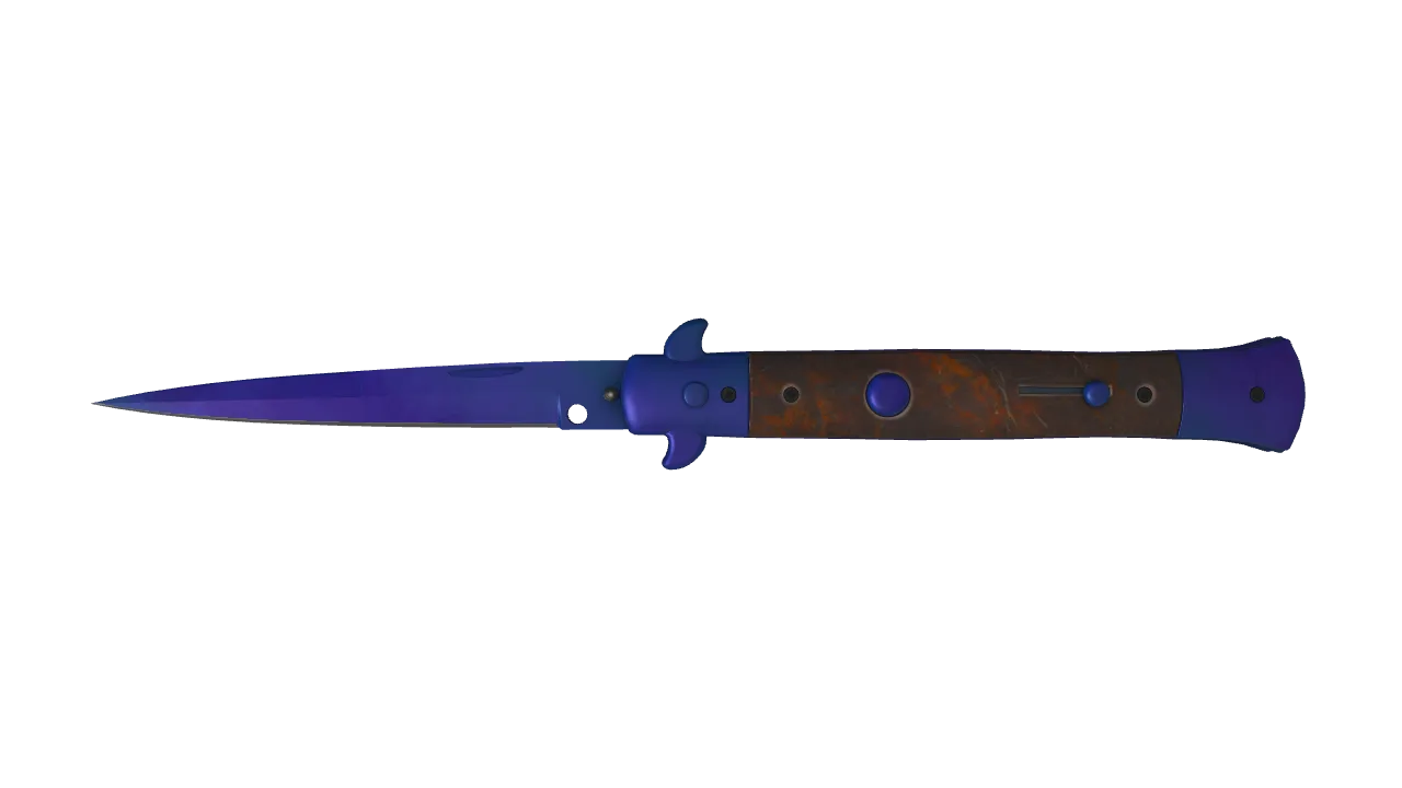 Stiletto Knife | Doppler (Sapphire) seed #700, front
